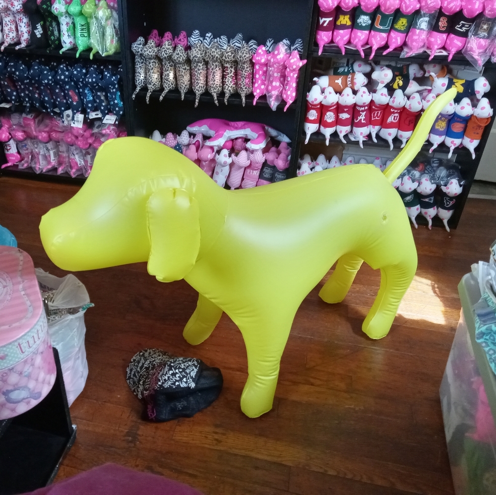 SOLD!!!!!!! Big yellow blow up dog